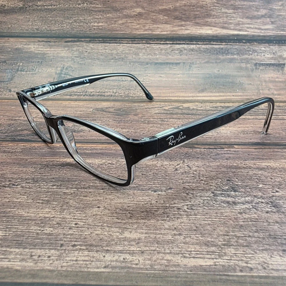 Ray-Ban RB 5114 2034 Black Clear Rectangular Eyeglass Frames 54-16-140